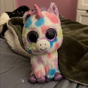 Wishful Ty Pink and Blue Stuffed Animal Unicorn